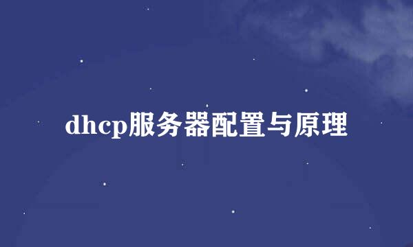 dhcp服务器配置与原理
