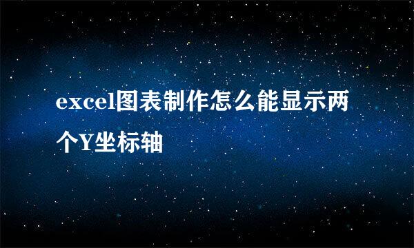 excel图表制作怎么能显示两个Y坐标轴