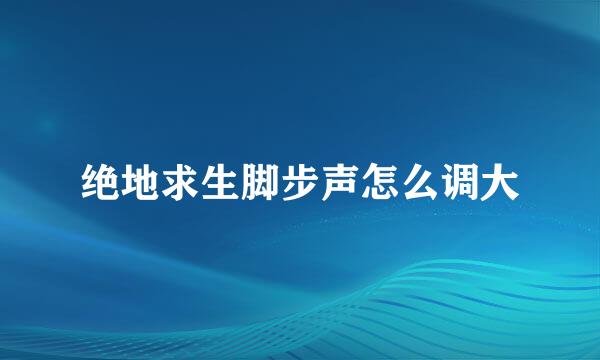 绝地求生脚步声怎么调大