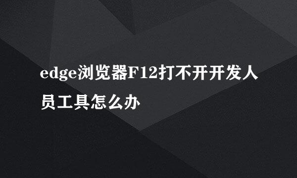 edge浏览器F12打不开开发人员工具怎么办