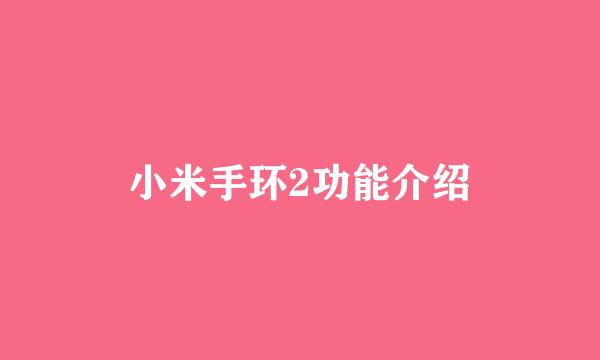 小米手环2功能介绍