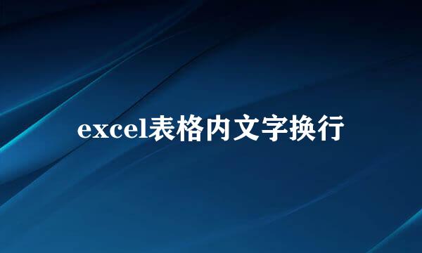 excel表格内文字换行