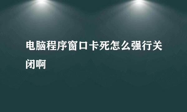 电脑程序窗口卡死怎么强行关闭啊