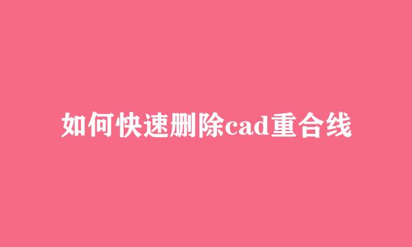 如何快速删除cad重合线