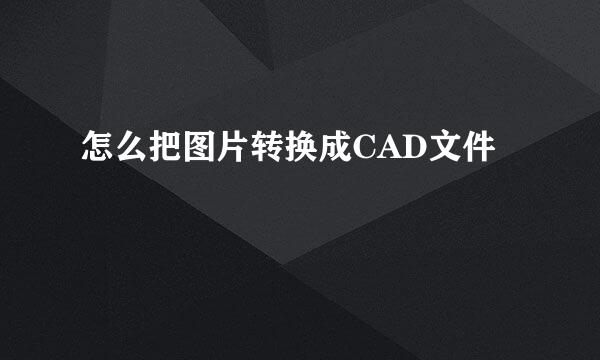 怎么把图片转换成CAD文件