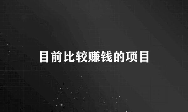 目前比较赚钱的项目