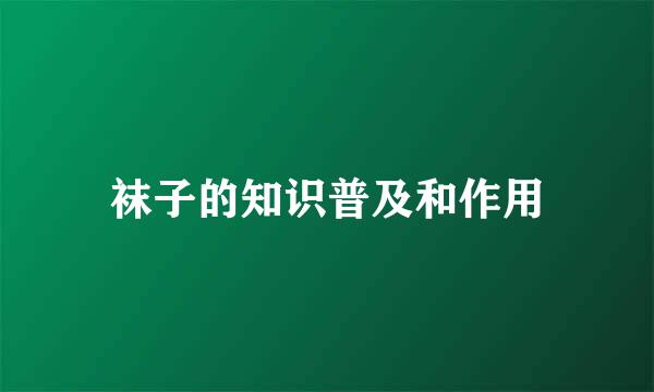 袜子的知识普及和作用