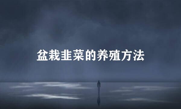 盆栽韭菜的养殖方法