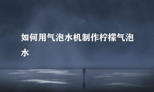 如何用气泡水机制作柠檬气泡水
