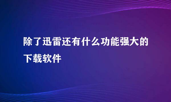 除了迅雷还有什么功能强大的下载软件