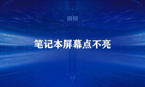 笔记本屏幕点不亮