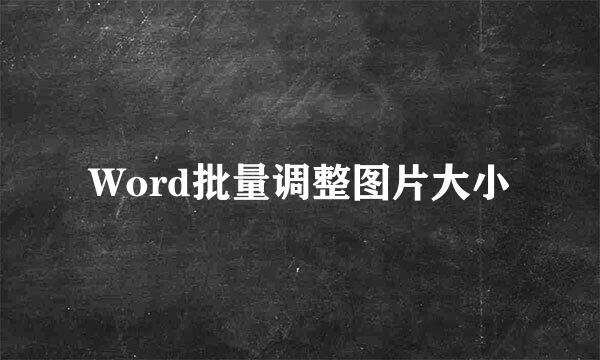 Word批量调整图片大小