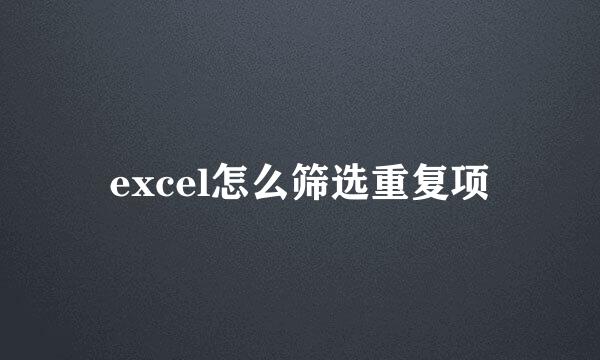 excel怎么筛选重复项