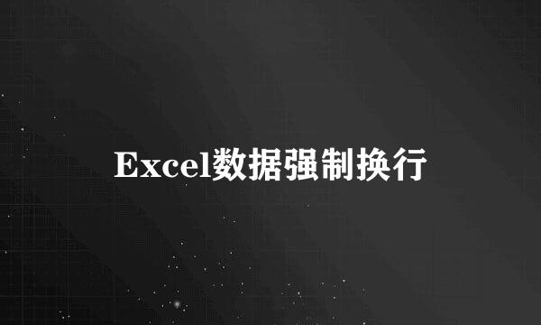 Excel数据强制换行