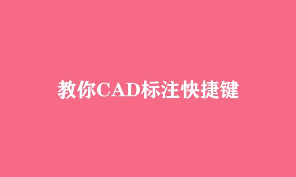 教你CAD标注快捷键