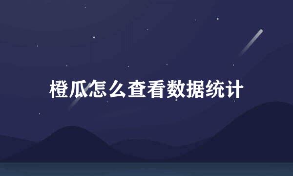 橙瓜怎么查看数据统计