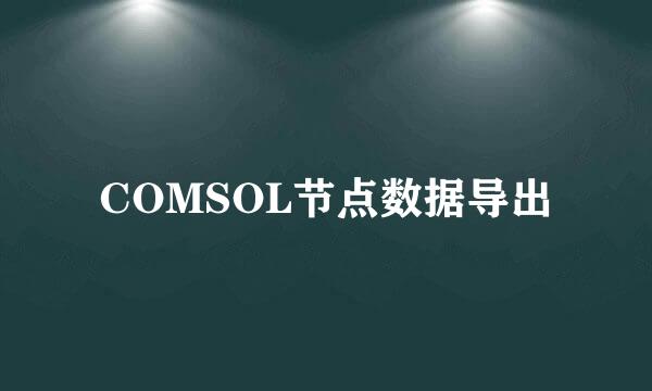 COMSOL节点数据导出