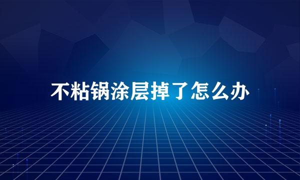 不粘锅涂层掉了怎么办