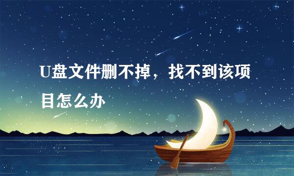 U盘文件删不掉,找不到该项目怎么办