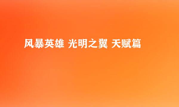 风暴英雄 光明之翼 天赋篇