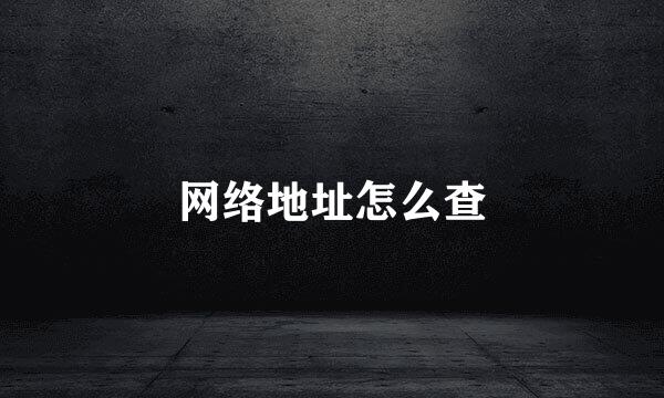 网络地址怎么查
