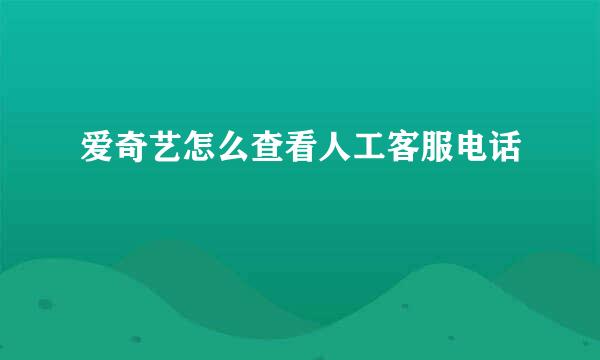 爱奇艺怎么查看人工客服电话