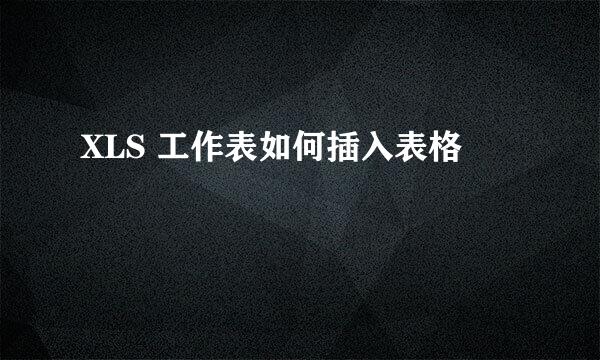 XLS 工作表如何插入表格