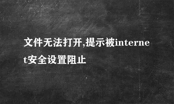 文件无法打开,提示被internet安全设置阻止