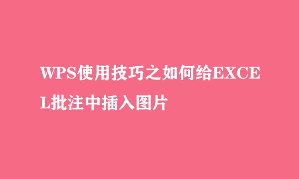 WPS使用技巧之如何给EXCEL批注中插入图片