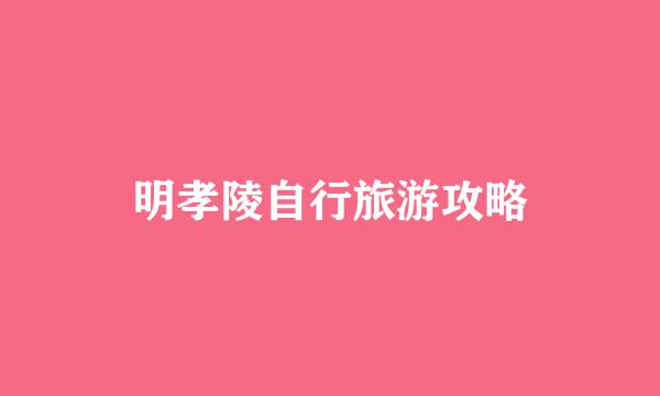 明孝陵自行旅游攻略