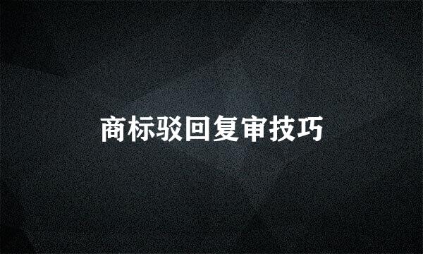 商标驳回复审技巧