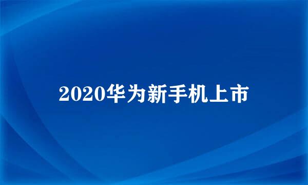 2020华为新手机上市