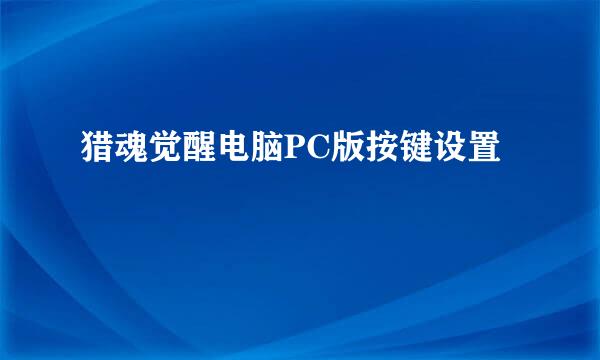猎魂觉醒电脑PC版按键设置
