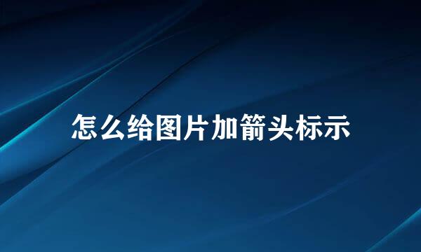 怎么给图片加箭头标示