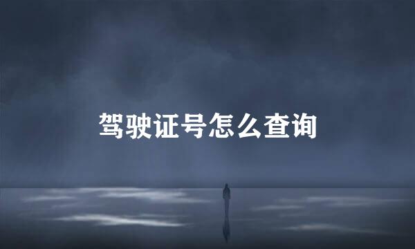 驾驶证号怎么查询