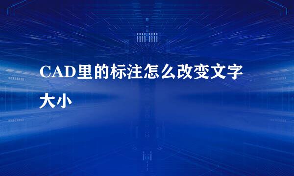 CAD里的标注怎么改变文字大小