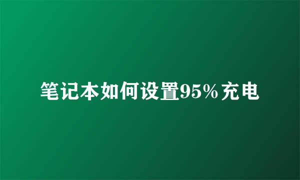 笔记本如何设置95%充电