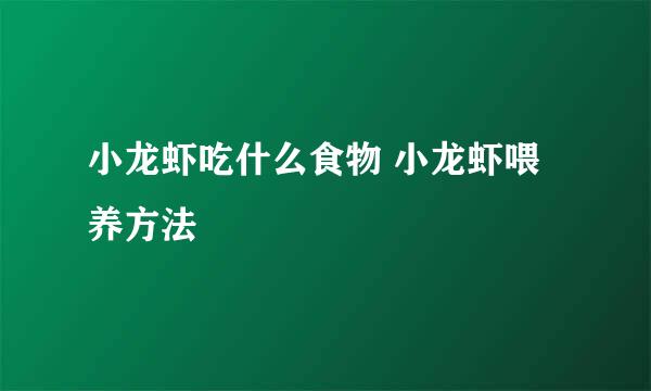 小龙虾吃什么食物 小龙虾喂养方法