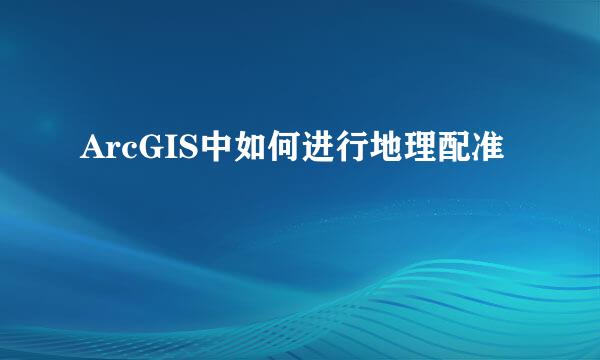ArcGIS中如何进行地理配准