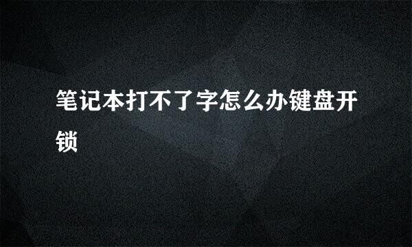 笔记本打不了字怎么办键盘开锁