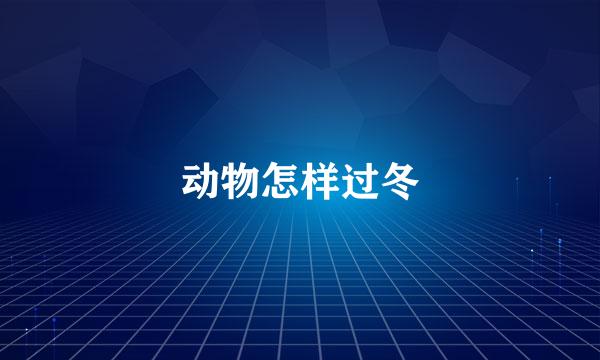 动物怎样过冬