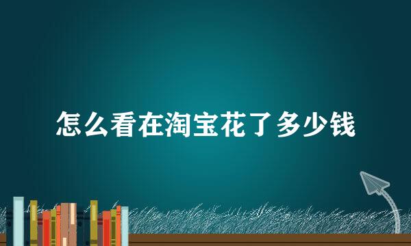 怎么看在淘宝花了多少钱