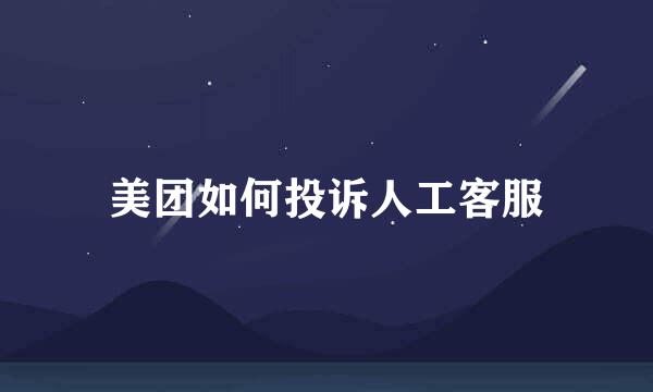 美团如何投诉人工客服