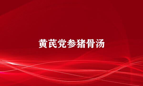 黄芪党参猪骨汤