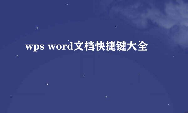 wps word文档快捷键大全