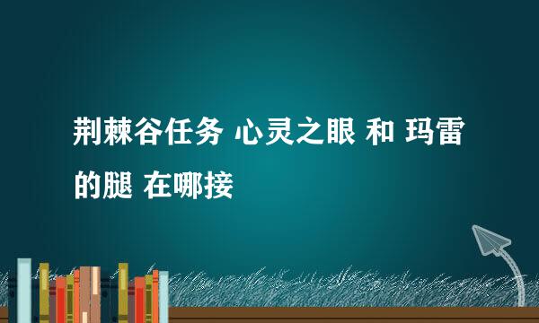 荆棘谷任务 心灵之眼 和 玛雷的腿 在哪接