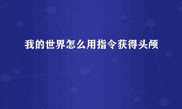 我的世界怎么用指令获得头颅