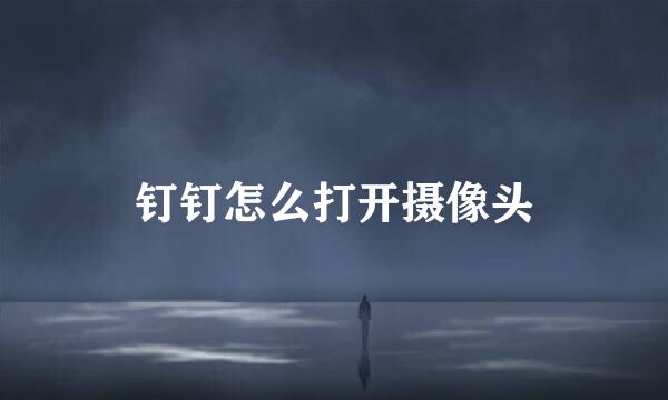 钉钉怎么打开摄像头