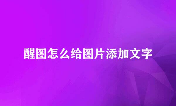 醒图怎么给图片添加文字