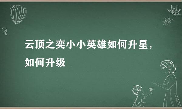 云顶之奕小小英雄如何升星,如何升级